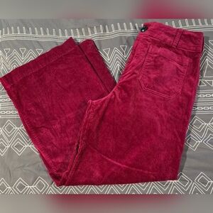 Maeve Wide Leg High Rise Cropped Corduroy Pants Size 29